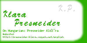 klara presneider business card